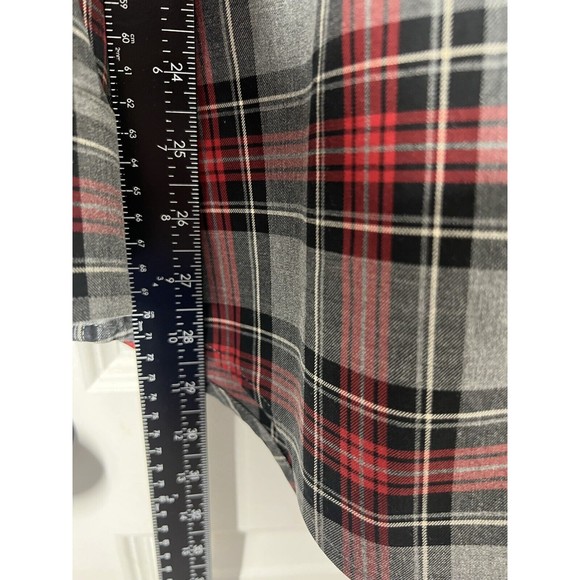 ORVIS Red & Gray Plaid Mid-Weight 100% Cotton Button Front Shirt Sz Large - Picture 5 of 6